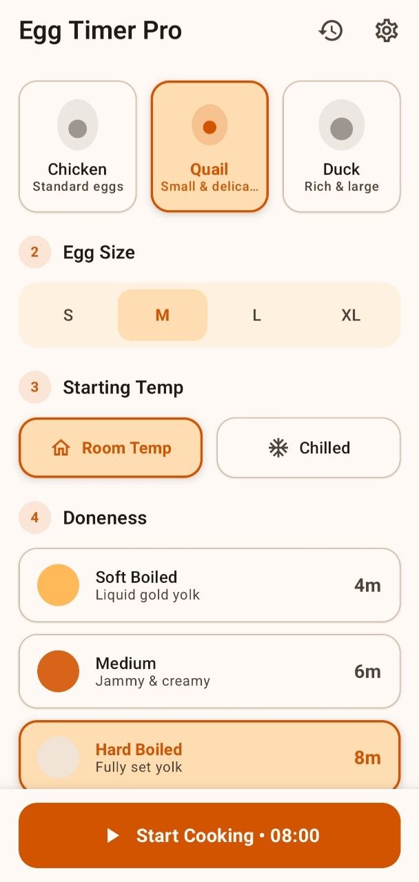 Egg Timer Pro App Interface